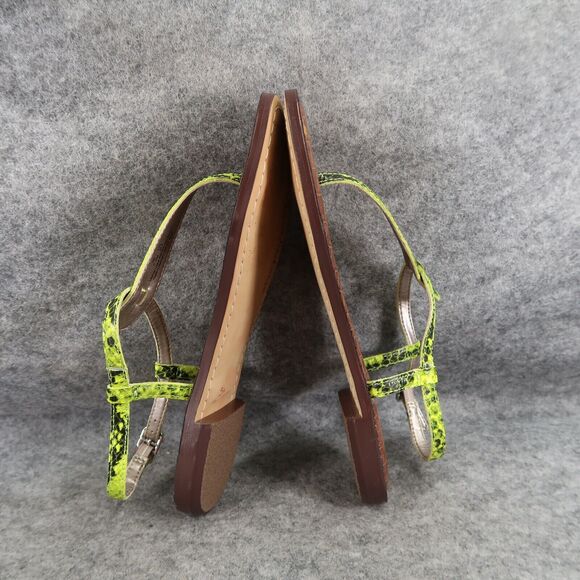 Sam Edelman Shoe Women 5.5 Sandal Fashion Snake Print Neon Gigi Flat Ankle Strap - Picture 9 of 12